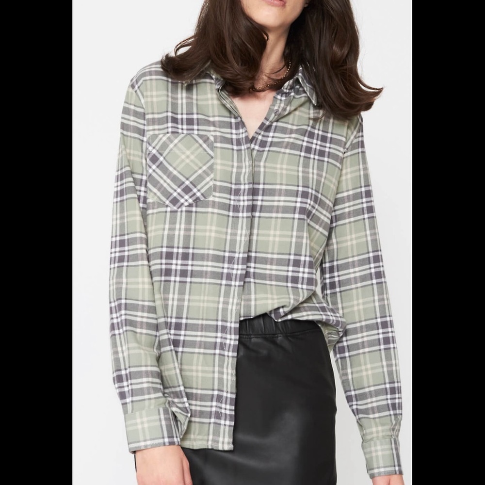Anine Bing Green and Grey Flannel NWOT